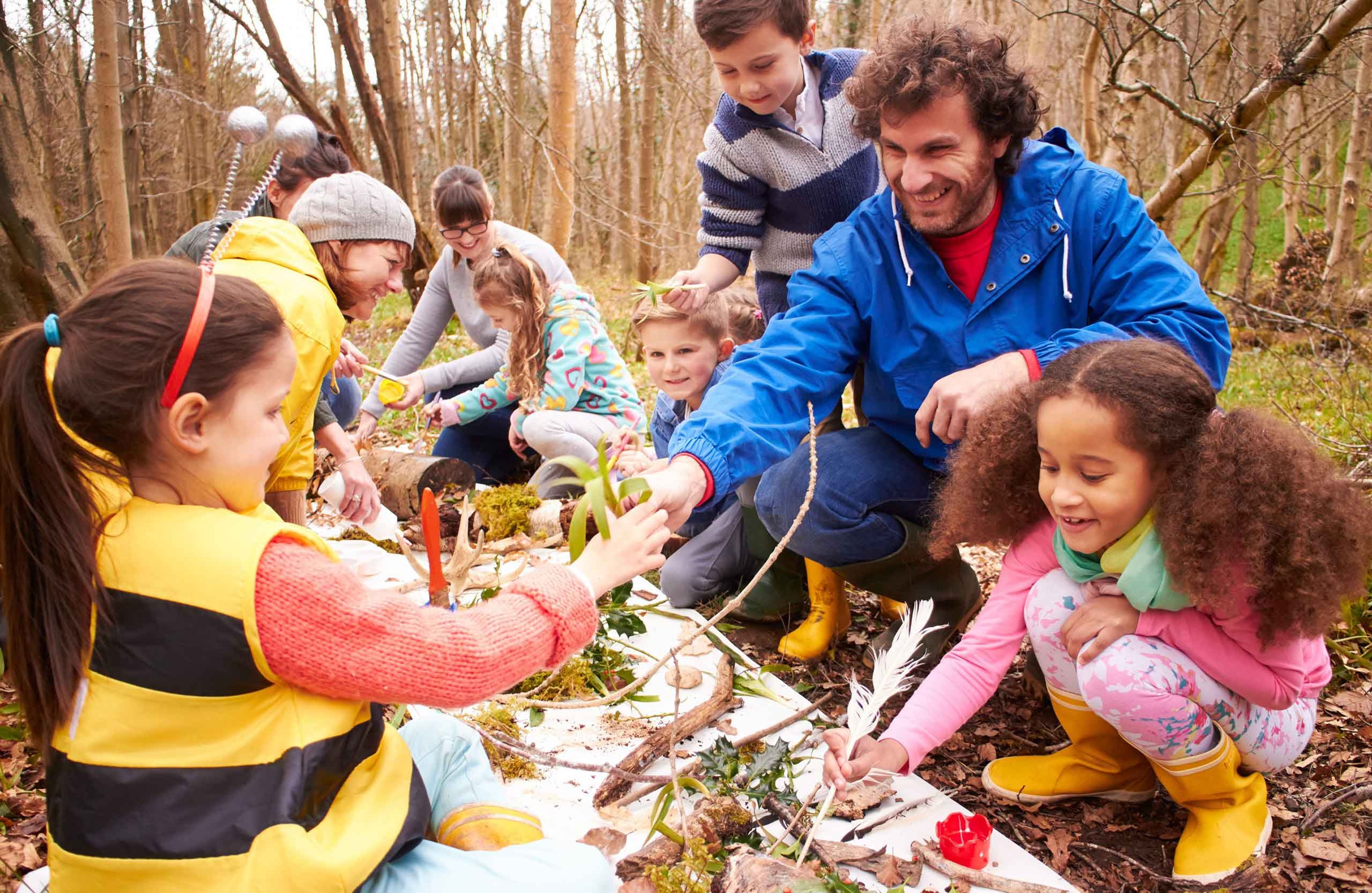 children's group outdoors